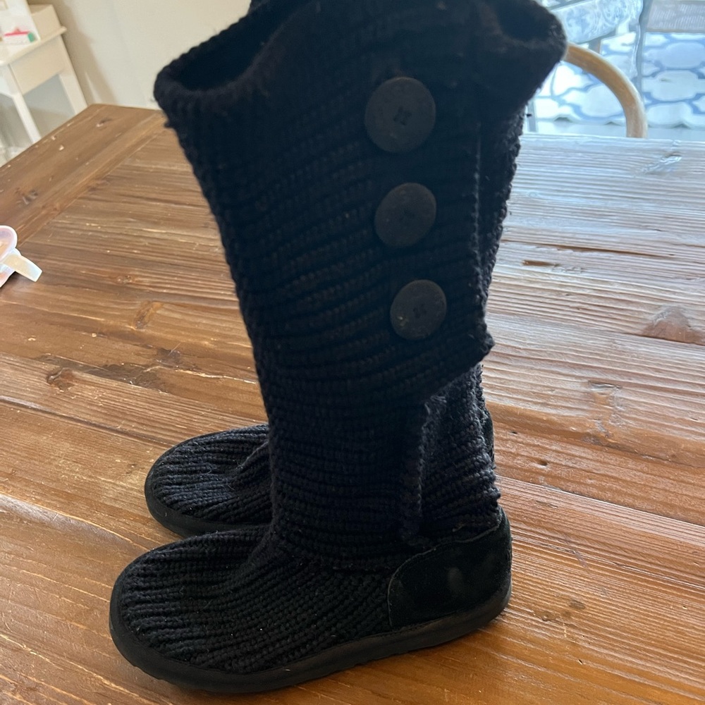 Black tall UGG boots